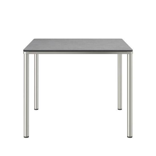 Portland Tisch Edelstahl 90 x 90 Tischplatte Kunstharz Shade