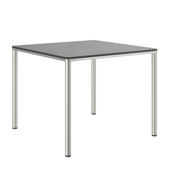 Portland Tisch Edelstahl 90 x 90 Tischplatte Kunstharz Shade