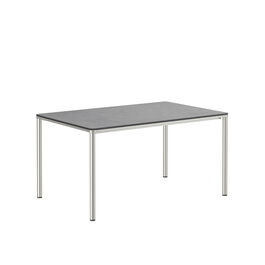 Portland Tisch Edelstahl 140 x 90 Tischplatte Kunstharz Shade