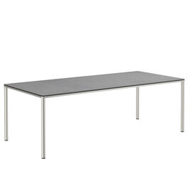 Portland Tisch Edelstahl 220 x 100 Tischplatte Kunstharz Shade