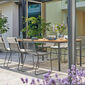 Portland Ausziehtisch Graphit 165-225 x 90 Tischplatte Teak