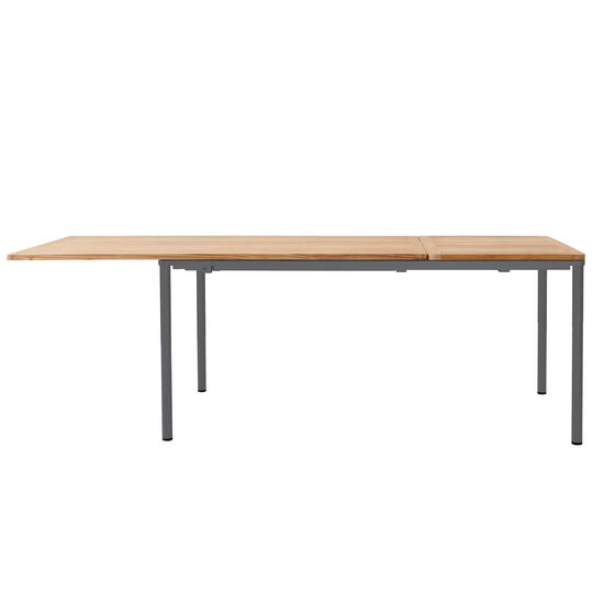 Portland Ausziehtisch Graphit 165-225 x 90 Tischplatte Teak