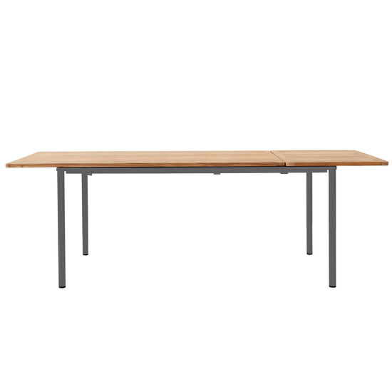 Portland Ausziehtisch Graphit 165-225 x 90 Tischplatte Teak
