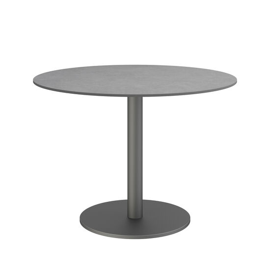 Ronda Mittelfußtisch Graphit Rund 100 Tischplatte Kunstharz Shade