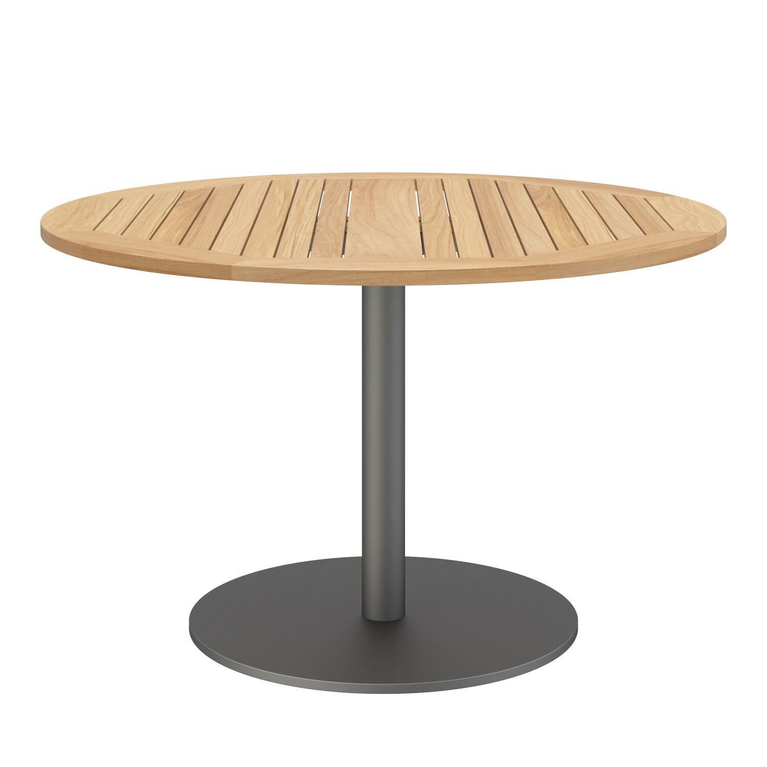 Ronda Mittelfußtisch Graphit rund 120 Tischplatte Teak & mehr Garpa