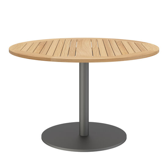 Ronda Mittelfußtisch Graphit rund 120 Tischplatte Teak & mehr Garpa