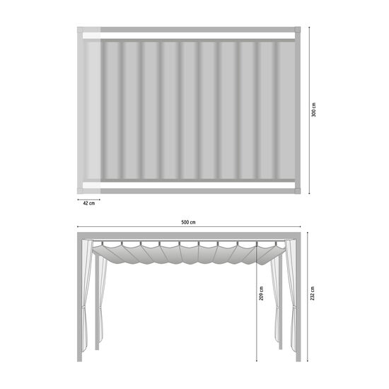 Sommerdach Monaco 3 x 5 m Graphit
