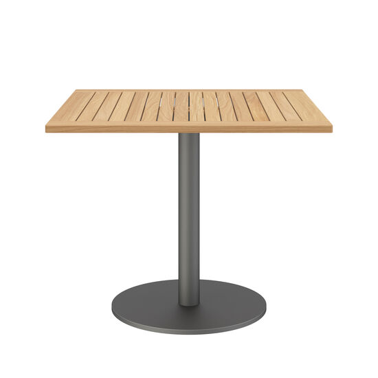 Ronda Mittelfußtisch Graphit 90 x 90 Tischplatte Teak