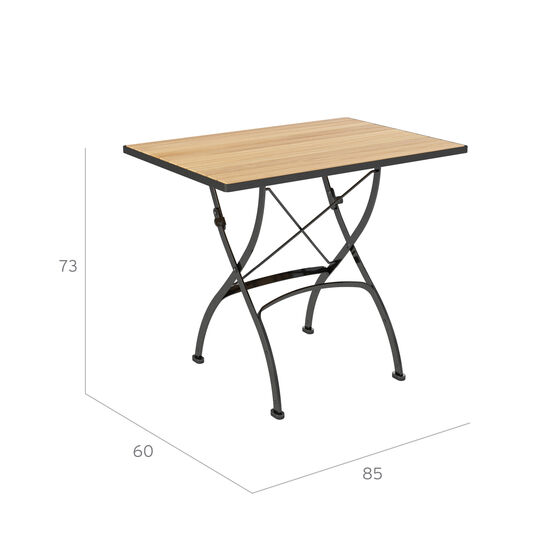 Fontenay Tisch rechteckig 85 x 60 klappbar, Teakleisten