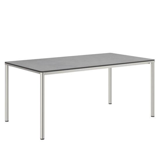 Portland Tisch Edelstahl 165 x 90 Tischplatte Kunstharz Shade