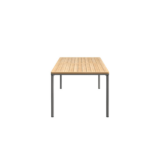 Portland Ausziehtisch Graphit 240-300x100 Tischplatte Teak