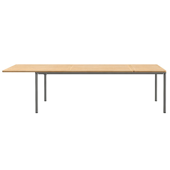 Portland Ausziehtisch Graphit 240-300x100 Tischplatte Teak