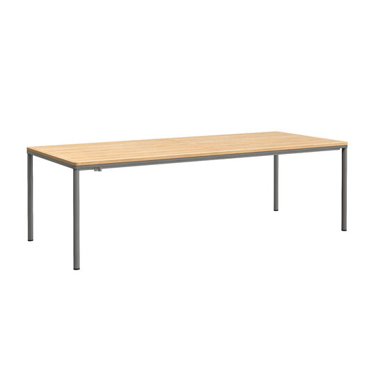 Portland Ausziehtisch Graphit 240-300x100 Tischplatte Teak
