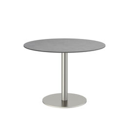 Ronda Mittelfußtisch Edelstahl rund 100 Tischplatte Kunstharz Shade