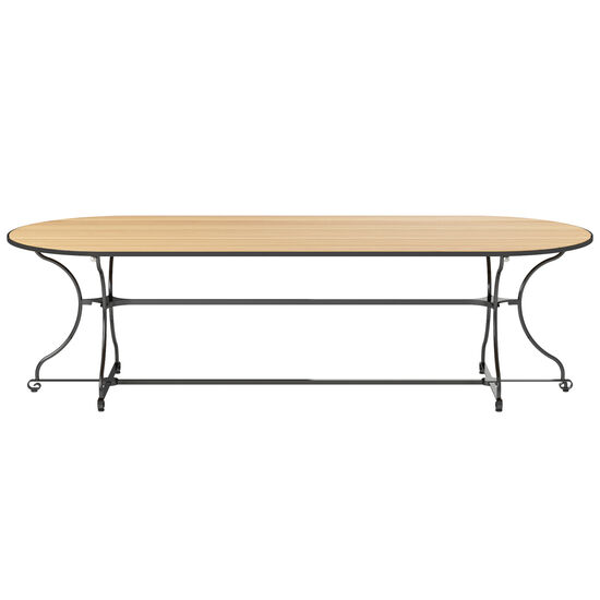 Fontenay Tisch oval 260 x 100, Teakleisten
