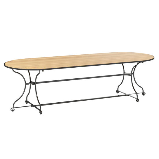 Fontenay Tisch oval 260 x 100, Teakleisten