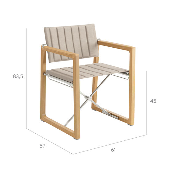 Benton Armlehnstuhl Steingrau klappbar