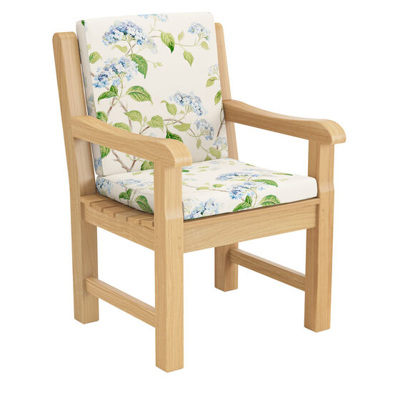 Rückenkissen Armlehnstuhl Summerfield / Hestercombe Dessin "Hortensia Blau"
