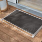 Terrassenmatte Silber 90 x 60 mit Teakleiste