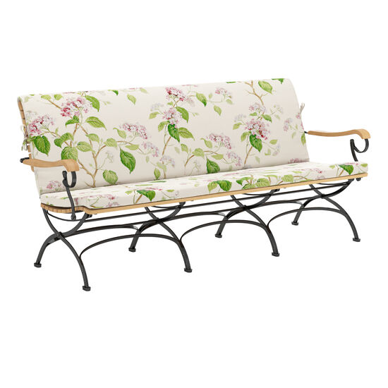 Auflage Fontenay Low Dining Bank 180 Dessin "Hortensia Rosa"