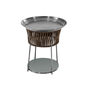 Temper Beistelltisch Glas Graubraun