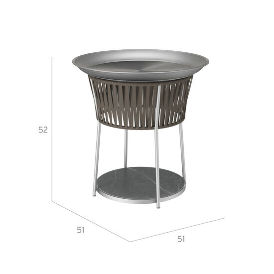 Temper Beistelltisch Keramik Braun