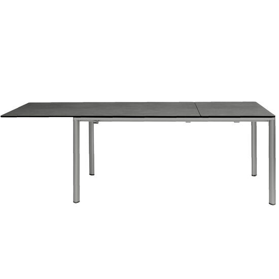 Portland Ausziehtisch Eloxal 165-225 x 90 Tischplatte Kunstharz Shade