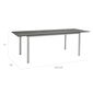 Portland Ausziehtisch Eloxal 165-225 x 90 Tischplatte Kunstharz Shade
