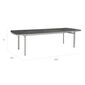 Temper Tisch Eloxal 280 x 100 Tischplatte Keramik