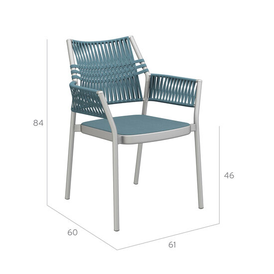 Temper Armlehnstuhl Petrol