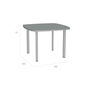 Temper Tisch Eloxal 100 x 100 Tischplatte Glas