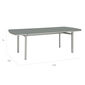 Temper Tisch Eloxal 220 x 100 Tischplatte Glas