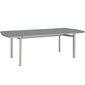 Temper Tisch Eloxal 220 x 100 Tischplatte Glas