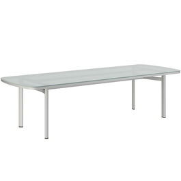 Temper Tisch Eloxal 280 x 100 Tischplatte Glas