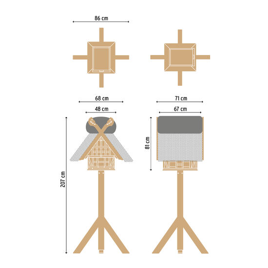 Vogelhaus Reet Teak