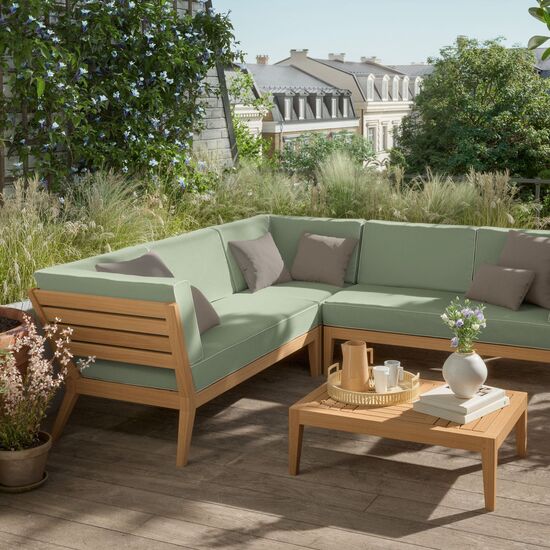 Valencia Lounge Couchtisch mit Teakplatte