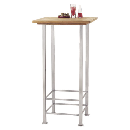 Ovation Stehtisch 56 x 56 Edelstahl, Teak