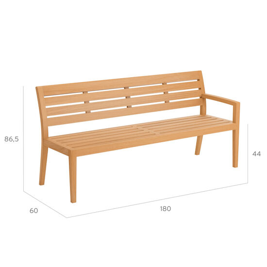 Gartenmöbel-Dining Sofas-Bänke-Bank-Element mit Armlehne-Element links-Teakholz-Freisteller-Masse-1500x1500