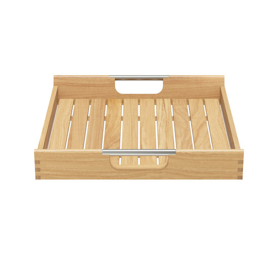 Teak Tablett für Butler's Tray Edelstahl