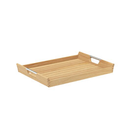 Teak Tablett für Butler's Tray Edelstahl