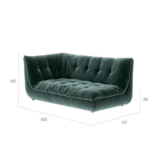 Sandvig Sofa 180 Armlehne rechts Aquamarine