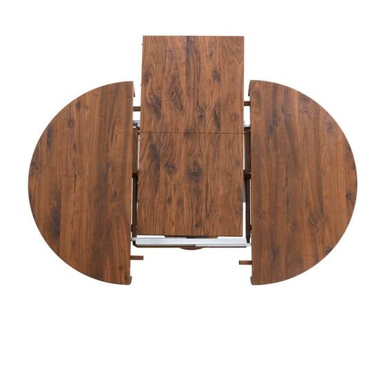 Tavo Massivholztisch rund Nussbaum, ausziehbar