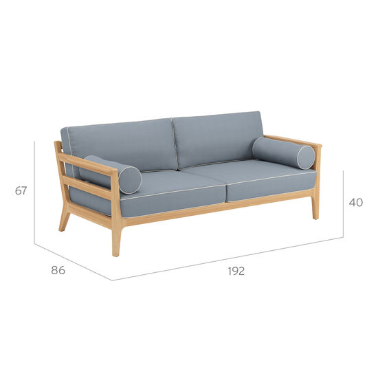 Newhaven Sofa inkl. Auflagen Dessin "Indigo/Keder Linum"