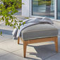 Gartenmöbel-Gartenstühle-Sessel,Hocker & Poufs-Kissen-Loungemöbel-Element ohne Lehne-Teakholz-Gewebe-Leinen