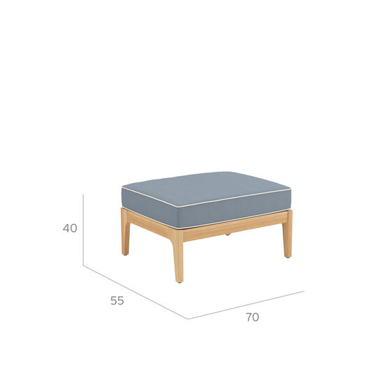 Newhaven Hocker inkl. Auflage Dessin "Indigo/Keder Linum"