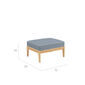 Newhaven Hocker inkl. Auflage Dessin "Indigo/Keder Linum"