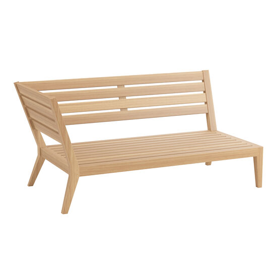 Gartenmöbel-Loungemöbel-Sofas-Auflagen-Element mit Armlehne-Element Rechts-Rückenwand-Teakholz