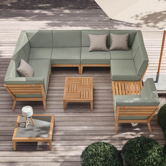 Valencia Lounge Chaiselongue rechts inkl. Auflagen Dessin "Mineral/Keder Taupe"