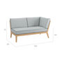 Valencia Lounge Chaiselongue links inkl. Auflagen Dessin "River/Keder Baltic"