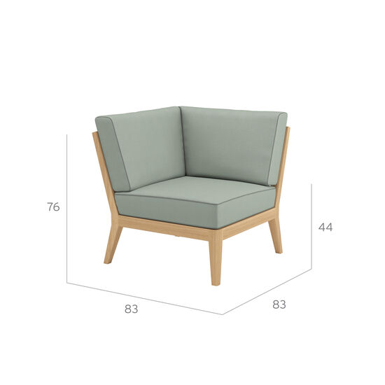 Valencia Lounge Eckelement inkl. Auflagen Dessin "Mineral/Keder Taupe"